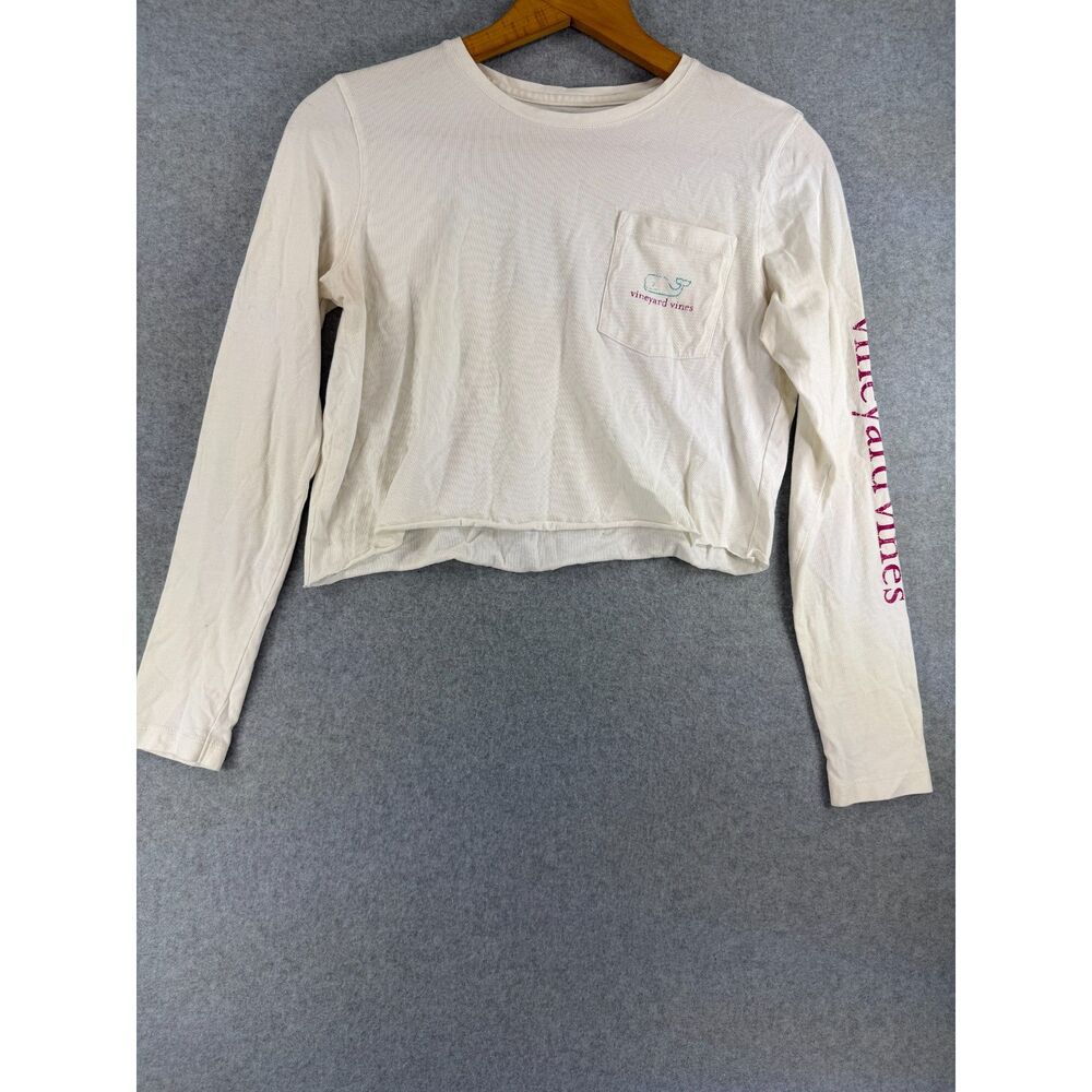 Vineyard Vines Girls XL 16 White Whale Long Sleeve Pocket T-Shirt 3595